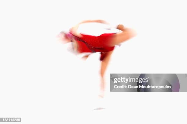 Adelina Sotnikova of Russia performs in the Ladies Short Program during day one of Trophee Eric Bompard ISU Grand Prix of Figure Skating 2013/2014 at...
