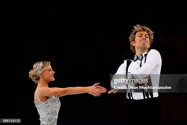 Penny Coomes and Nicholas Buckland of Great Britain perform in the Ice Dance Short Dance during day one of Trophee Eric Bompard ISU Grand Prix of...