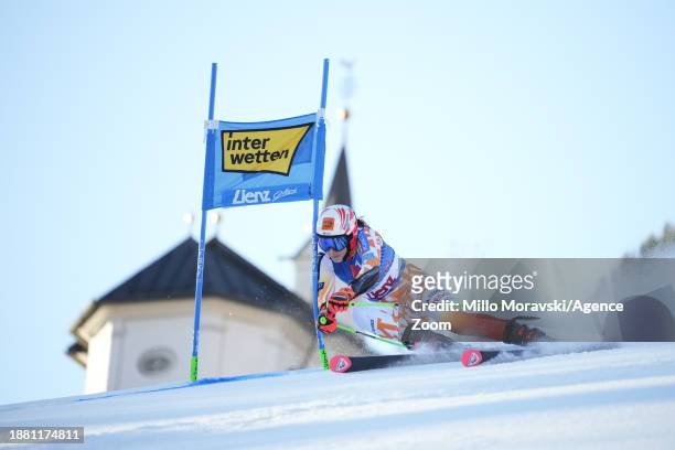 Petra Vlhova of Team Slovakia in action during the Audi FIS Alpine Ski World Cup Women's Giant Slalom on December 28, 2023 in Lienz, Austria.