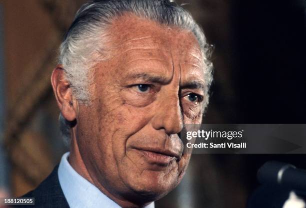 Gianni Agnelli posing for a portrait on April 4, 1979 in New York, New York.