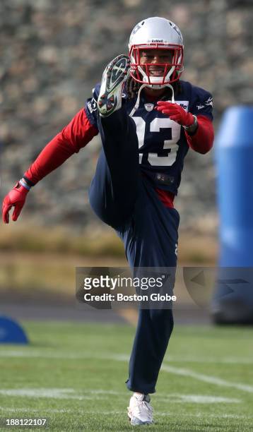 New England Patriots player Marquice Cole at practice.