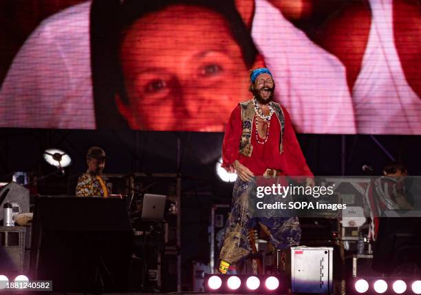 Italian singer-songwriter, Lorenzo Cherubini, also known as, alias Jovanotti, performs live during Jova beach party at Flava Beach in Castelvolturno .