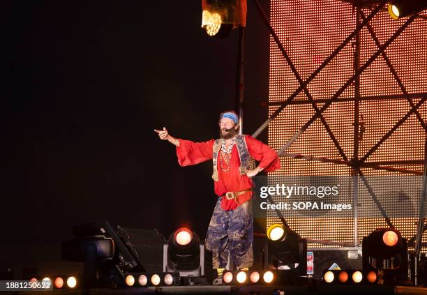 Italian singer-songwriter, Lorenzo Cherubini, also known as, alias Jovanotti, performs live during Jova beach party at Flava Beach in Castelvolturno .