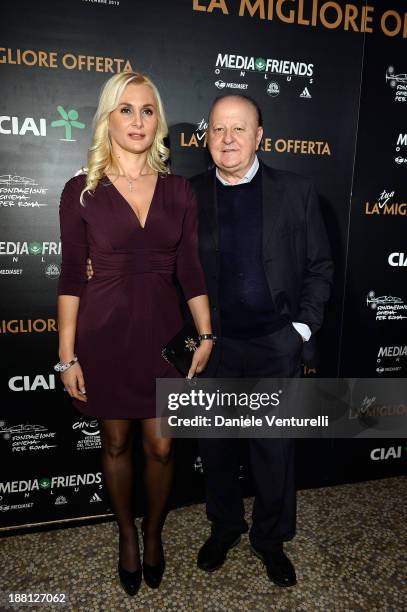 Massimo Boldi and Loredana De Nardis attend the Gala Dinner for 'La Migliore Offerta' during The 8th Rome Film Festival on November 15, 2013 in Rome,...