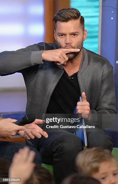 Ricky Martin on the set of Univisions "Despierta America" on November 15, 2013 in Miami, United States.