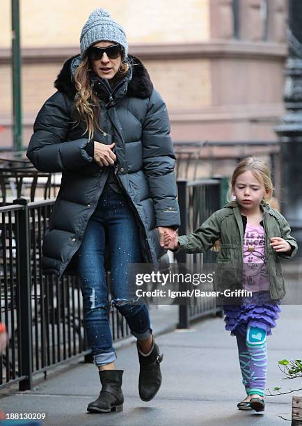 November 15: Sarah Jessica Parker and Tabitha Broderick are seen on November 15, 2013 in New York City.