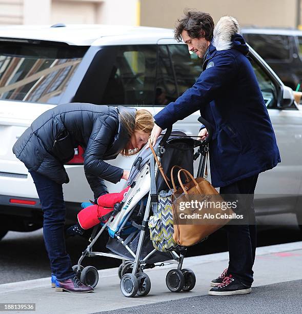 Claire Danes, Cyrus Michael Christopher Dancy and Hugh Dancy are seen in Soho on November 15, 2013 in New York City.