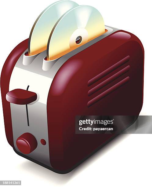 dvd burning toaster - silver toaster stock illustrations