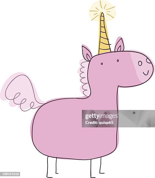 einhorn gekritzel - unicorn stock-grafiken, -clipart, -cartoons und -symbole