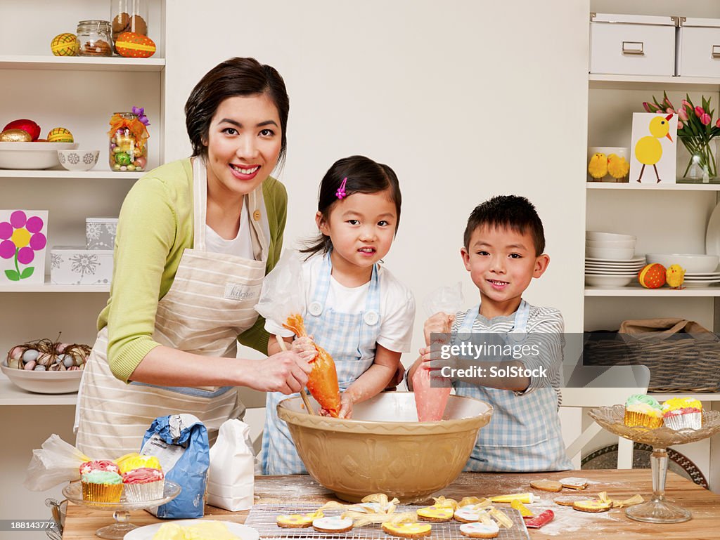 Family Baking at Easter Time