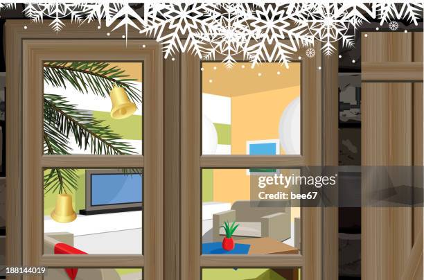 view from the window - coffee table background stock illustrations