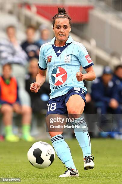 Emma Kete of Sydney in action during the round two W-League match between Sydney and Newcastle at WIN Stadium on November 16, 2013 in Wollongong,...