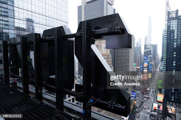 New Year's Eve organizers unveil the new design of New Year's Eve ball atop One Times Square ahead of the big celebration in New York, United States...