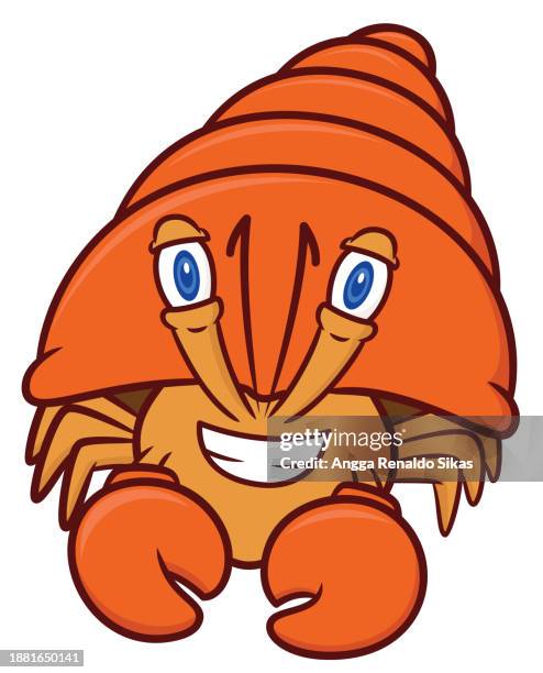 hermit crab cartoon - hermit crab stock illustrations