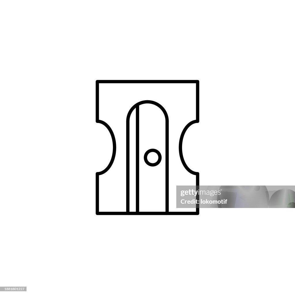 Pencil Sharpener Line Icon with Editable Stroke. The Icon is suitable for web design, mobile apps, UI, UX, and GUI design.
