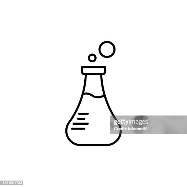 test tube line icon with editable stroke. the icon is suitable for web design, mobile apps, ui, ux, and gui design. - lab worker white background stock illustrations