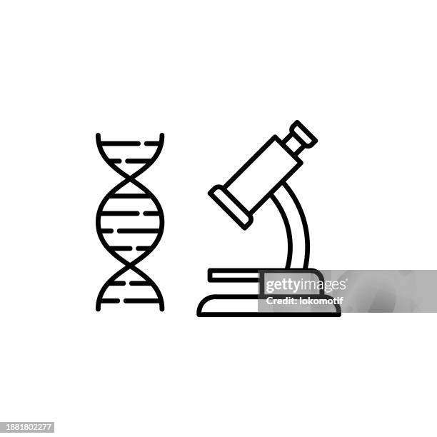 ilustraciones, imágenes clip art, dibujos animados e iconos de stock de icono de línea de investigación científica con trazo editable. el icono es adecuado para el diseño web, las aplicaciones móviles, la interfaz de usuario, la experiencia de usuario y el diseño de la interfaz gráfica de usuario. - técnicos especialistas de laboratorio