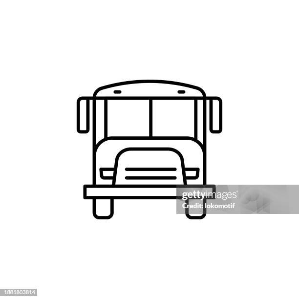 school shuttle bus line icon with editable stroke. the icon is suitable for web design, mobile apps, ui, ux, and gui design. - student driver stock illustrations