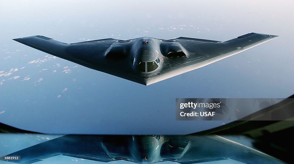 A B-2 Spirirt Stealth Bomber In Flight