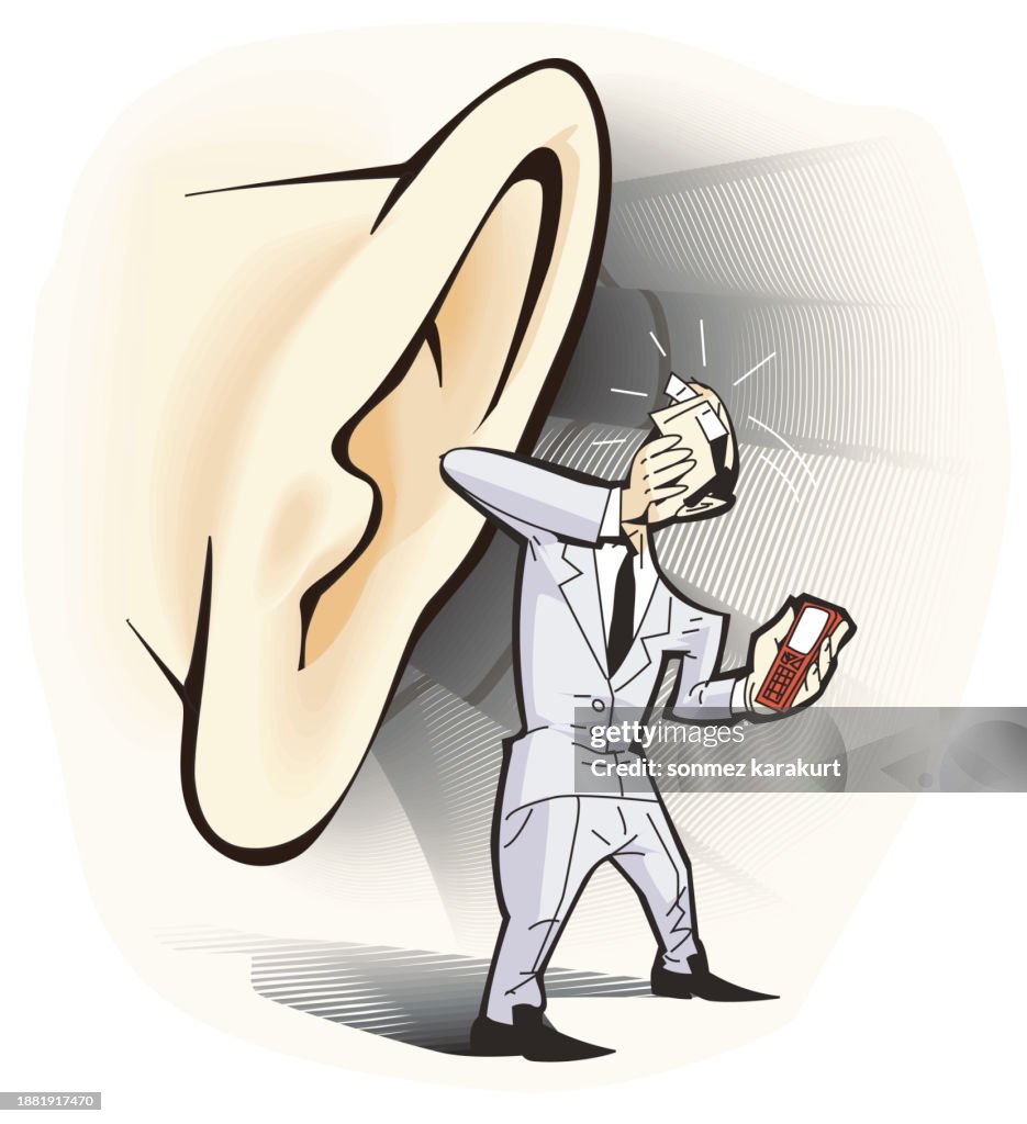 Giant ear listening to phones