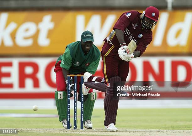 Chris Gayle of the West Indies on his way to 119 during the ICC Cricket World Cup Group B game between Kenya and West Indies held on March 4, 2003 at...