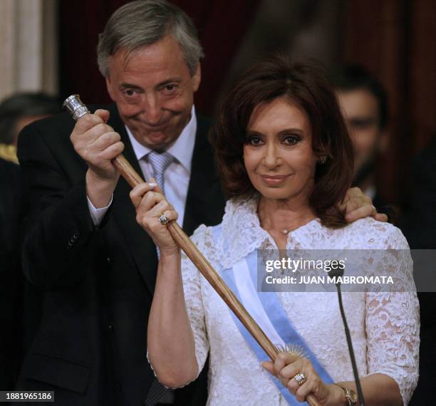 Cristina Fernandez de Kirchner takes over the Argentine presidency from her husband Nestor Kirchner, during the swear-in ceremony at the Congress...