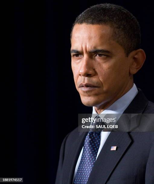 President Barack Obama speaks during the closing of the Fiscal Responsibility Summit in the Eisenhower Executive Office Building adjacent to the...