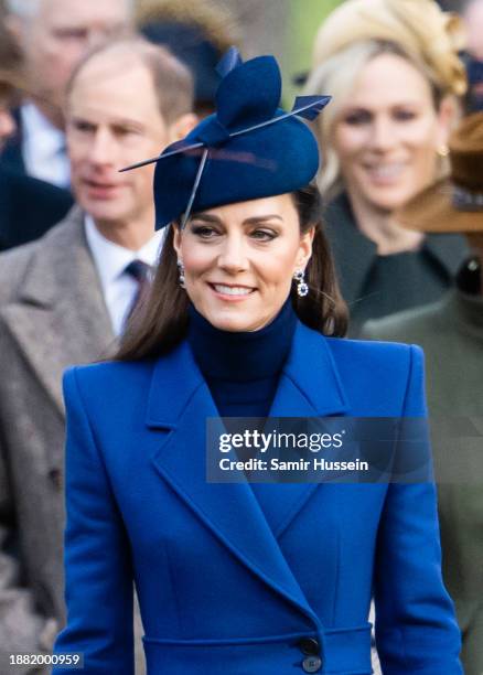 Catherine, Princess of Wales attends the Christmas Morning Service at Sandringham Church on December 25, 2023 in Sandringham, Norfolk.