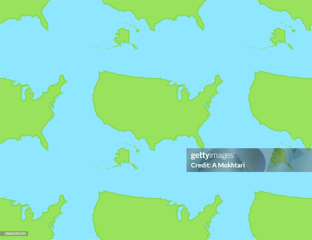 Map Pattern Repeating Usa Map In Repeating Pattern High-Res Vector Graphic - Getty Images