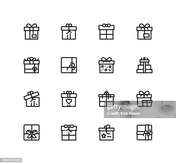 gift present icons - empty box stock illustrations