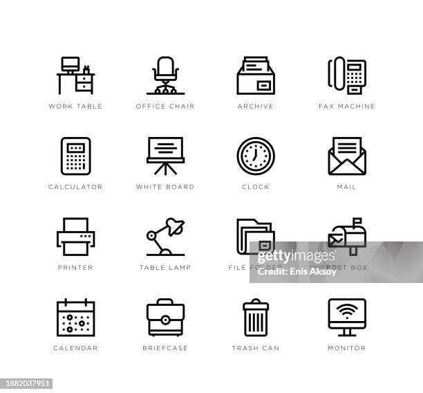workplace icons - office printer stock illustrations