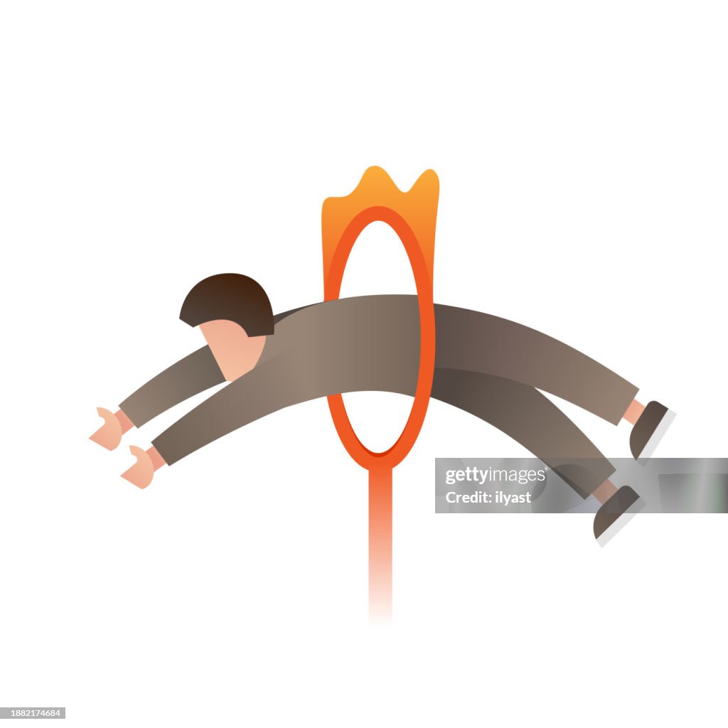 Gradient Vector Character Stunt Jump