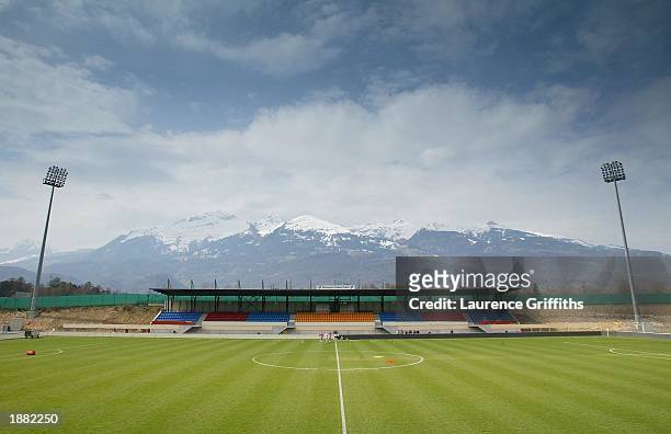 General view of the Rheinpark Stadium in Vaduz, Liechtenstein on March 28, 2003.