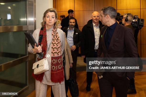 Commission members Rita Moors , Koen Daniels , Open Vld's Marino Keulen and Jeroen Tiebout arrive for a session of the Ethical Committee of the...