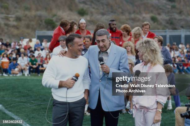 Robert Conrad, Howard Cosell, Donna Mills appearing on the ABC tv special 'Battle of the Network Stars XIV', at Pepperdine University.