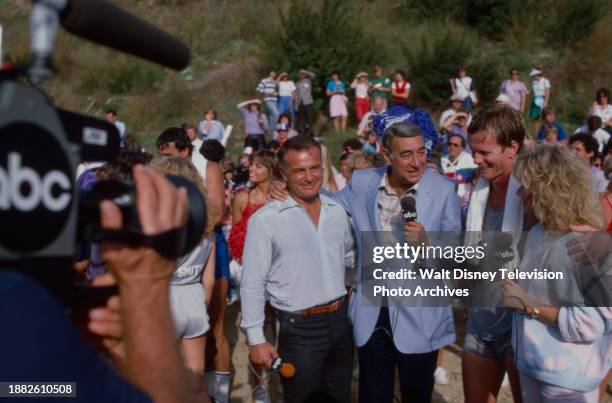 Robert Conrad, Howard Cosell, William R Moses, Donna Mills appearing on the ABC tv special 'Battle of the Network Stars XIV', at Pepperdine...