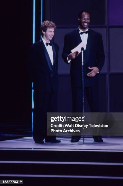 Dana Carvey, Keenen Ivory Wayans presenting on the 1990 Emmy Awards / 42th Annual Emmy Awards, at the Pasadena Civic Auditorium.