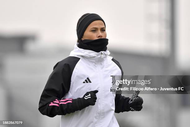 Sara Bjork Gunnarsdottir during a Juventus Women Training Session at Juventus Center Vinovo on December 28, 2023 in Vinovo, Italy.