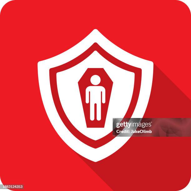 shield man coffin icon silhouette - widow stock illustrations