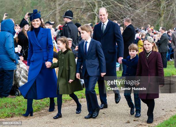 Catherine, Princess of Wales, Princess Charlotte of Wales, Prince George of Wales, Prince William, Prince of Wales, Prince Louis of Wales and Mia...