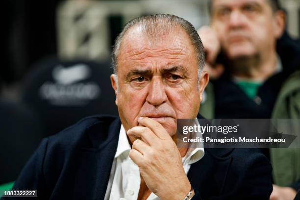 Fatih Terim, newly acquired head coach of Panathinaikos FC attends the game during the Turkish Airlines EuroLeague Regular Season Round 17 match...