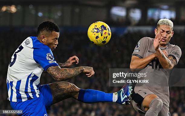 Igor Defender Brighton's Brazilian defender Igor Julio fights for the ball with ...