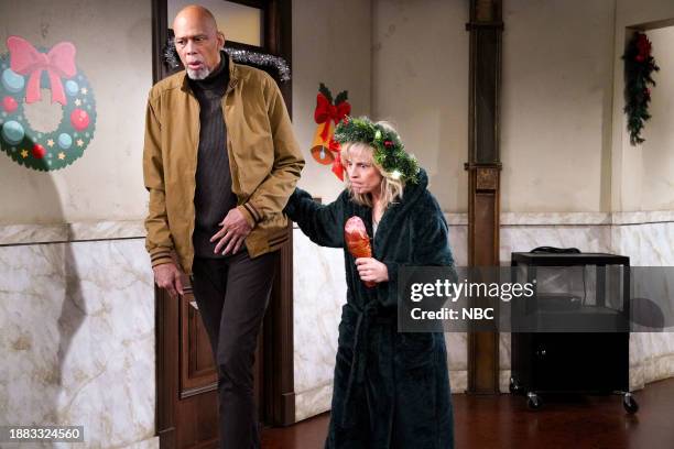 Bad Santa" Episode 208 -- Pictured: Kareem Abdul-Jabbar as Kareem Abdul-Jabbar, Maria Bamford as Ghost of Christmas Present --