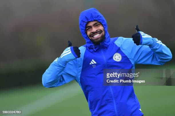 Hamza Choudhury of Leicester City during the Leicester City Training Session at Seagrave Training Ground on December 28, 2023 in Leicester, United...
