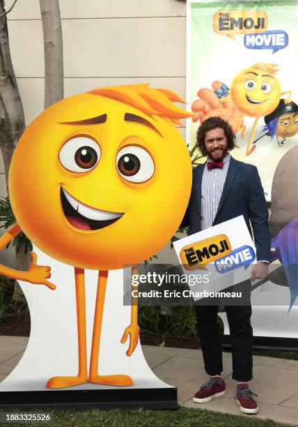 Miller seen at the "The Emoji Movie" photo call at Sony Pictures Animation slate presentation on Wednesday, Jan. 18 in Culver City, Calif.