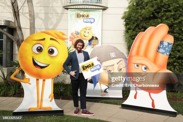 Miller seen at the "The Emoji Movie" photo call at Sony Pictures Animation slate presentation on Wednesday, Jan. 18 in Culver City, Calif.