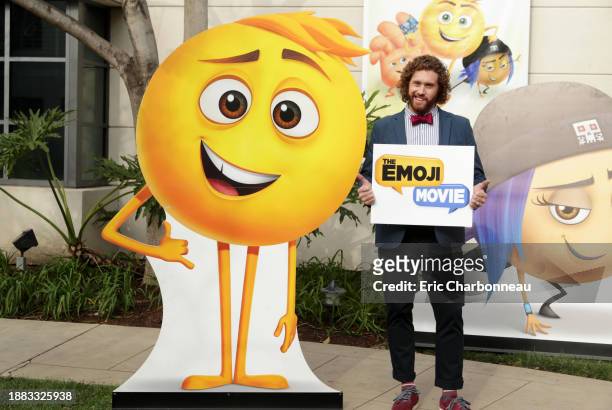 Miller seen at the "The Emoji Movie" photo call at Sony Pictures Animation slate presentation on Wednesday, Jan. 18 in Culver City, Calif.
