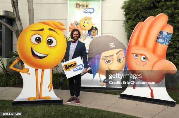 Miller seen at the "The Emoji Movie" photo call at Sony Pictures Animation slate presentation on Wednesday, Jan. 18 in Culver City, Calif.