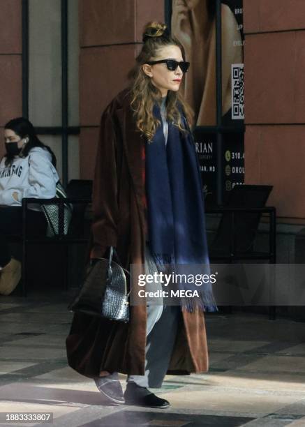 Mary Kate Olsen is seen leaving medical building on December 27, 2023 in Beverly Hills, California.