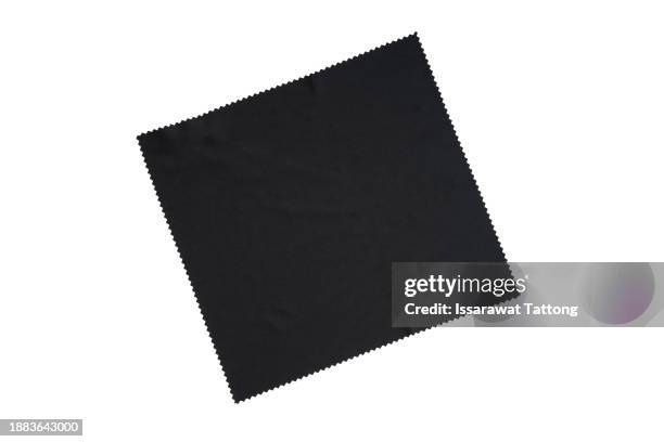 glass cleaning black cloth napkin, composition isolated over the white backgroun - trapo de limpiar el polvo fotografías e imágenes de stock